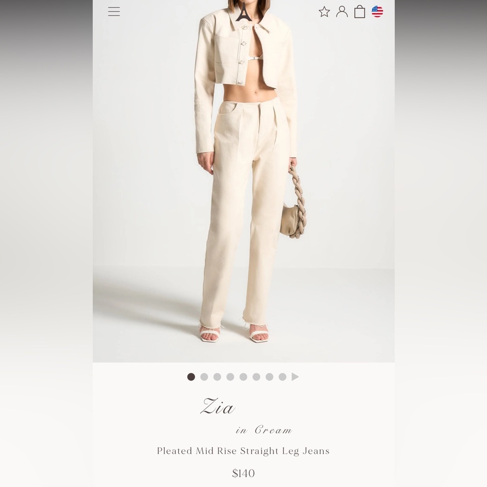 Maniere De Voir matching set Zia cream jacket and trouser, size 2. Brand new